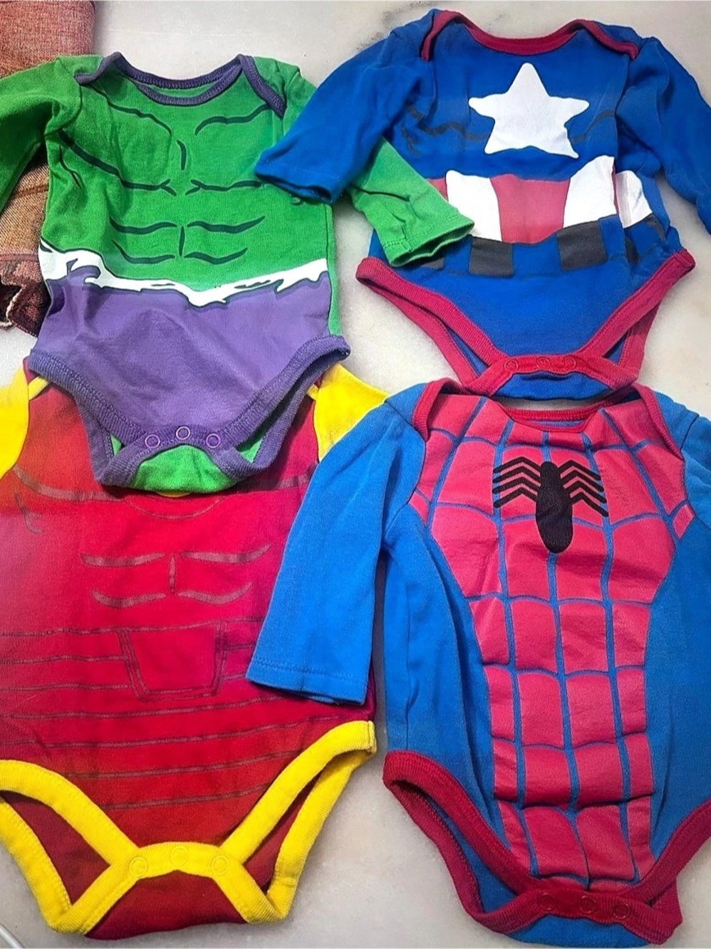 Marvel Superhero Long Sleeve onesie’s